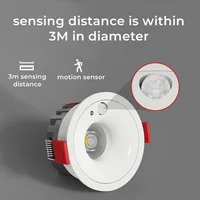 Embedded PIR Motion Sensor Spotlight COB Radar Infrared Downlight For Entrance Corridor Aisle Living Room Opening 75mm AC85-265V 2
