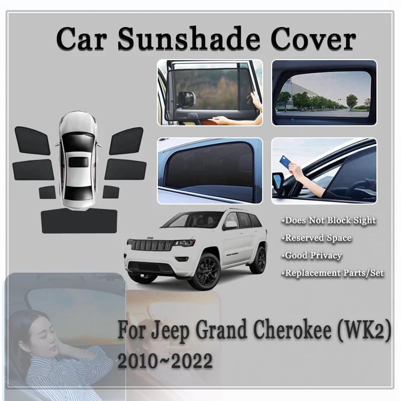 

Car Sunshade For Jeep Grand Cherokee WK WK2 2010~2022 UV Protection Magnetic Sun Visor Window Shade Windshields Auto Accessories