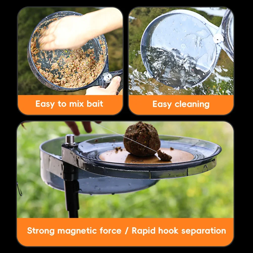 Large-Capacity Fish Bowl Bait Plate Pull Bait Tray Basin Fish Food Box Strong Full Magnetic Lure Storage Box Fishing Accessories