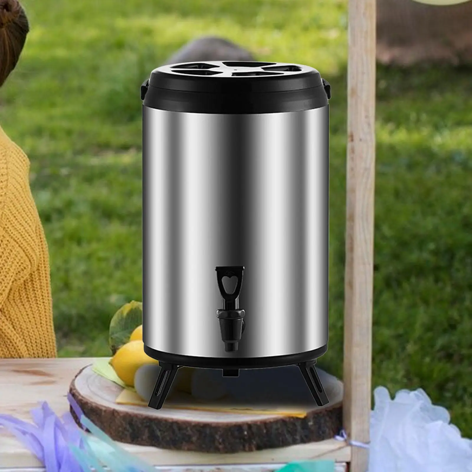 Hot Cold Drink Dispenser Stainless Steel Commercial Insulated Drink Dispenser for Banquets Offices Tea Houses Wedding Camping