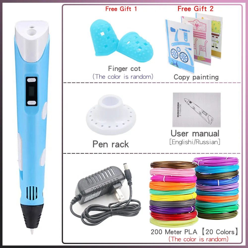 

Children's 3D Pen 3D Drawing Printing Pencil With LCD Screen PLA Filament Toy Children's Christmas Birthday DIY Creative Gift