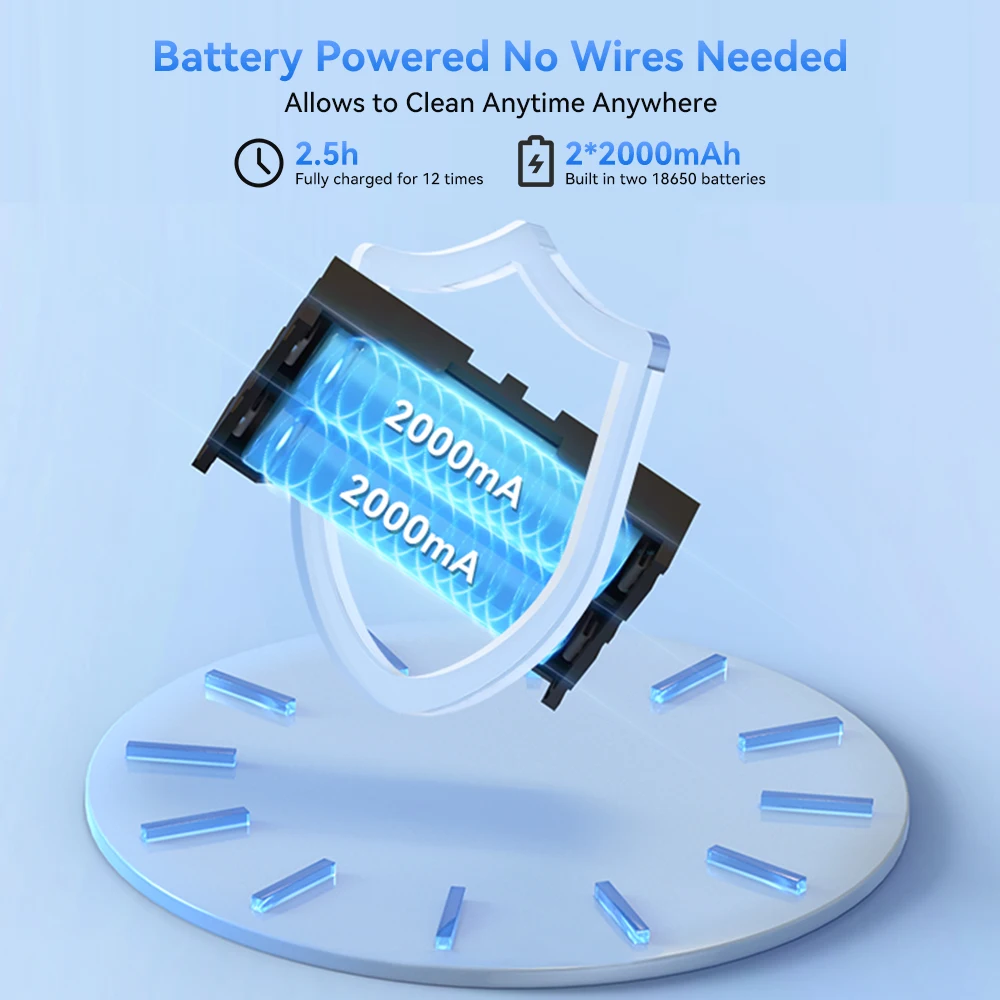 KUNPHY Portable Retainer Cleaner 48kHz 35W Ultrasonic Cleaner Dental Pod with UV-Light for Denture 4 Modes Digital Timer Cleaner 5