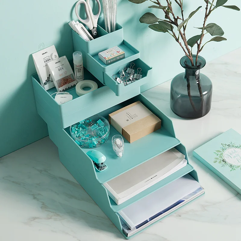 DIY Desktop Storage Box Desktop A4 File Rack Combination Set Folder Desk Shelf Drawer Desk Organizer Office Accessories drawer storage box