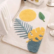 Inyahome liście dywany łazienkowe antypoślizgowa miękka mata kąpielowa z mikrofibry wyjątkowo miękka chłonna woda można prać w pralce podłoga prysznica dywan