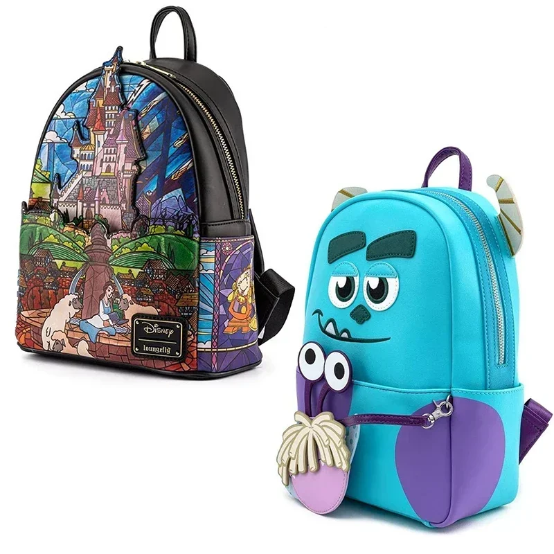 

MINISO Disney Beauty and The Beast Women Backpack Loki Baby Yoda Lady Bags Toy Story 3 Alien PU Double Strap Shoulder Bag Purse