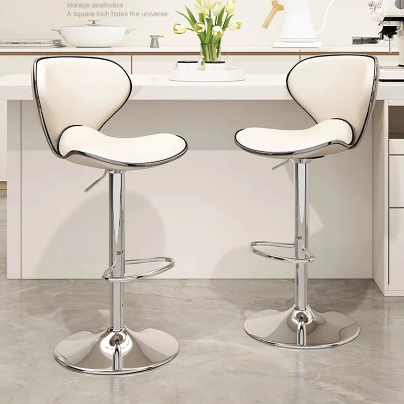 Office Leather Barstools Relaxing Rocking Ergonomic White Aesthetic Comfortable Barstools Gaming Design Sillas Home Furniture