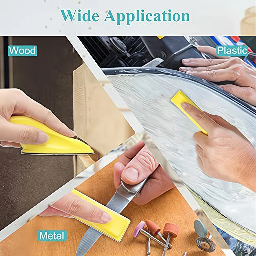 Wet Dry Sanding Strip Detail Tool Hand Millstone Hand Sanding Tool Grinding Sponge Abrasive Tool for Wood Furniture Metal Glass