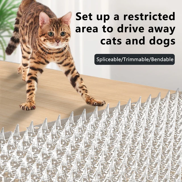 Anti Cat Spikes Outdoor Plastic Cat Deterrent Mats for Garden Plants Balcony and Pet Proof Protection 2