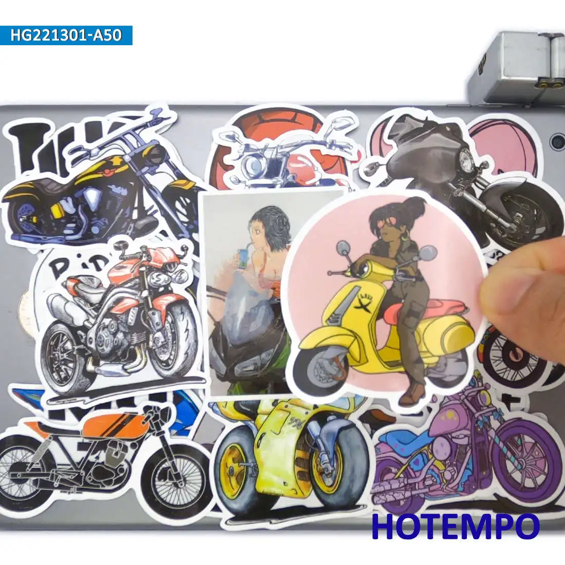 

50Pieces City Motorbike Retro Fashion Motorcycle Rider Stickers for Helmet Phone Luggage Skateboard Bike Car Laptop Sticker Toys