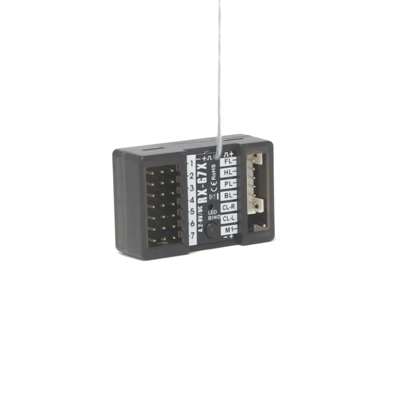 NEEBRC 7CH 2.4Ghz Radio System Transmitter with 6 Pin Light Plug Receiver 7 Channel Remote Control for MN168 MN99S MN82 MN Car