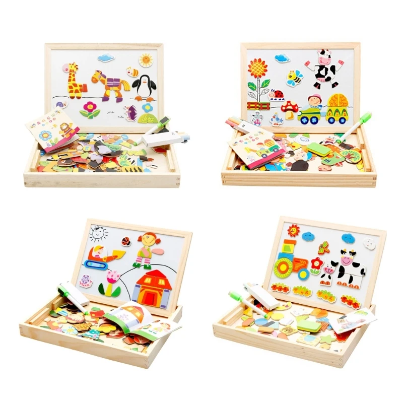 Children's Animal Puzzle for Preschool Toddlers Educational Drawing Board Colorful Puzzle for Sketching Dropship