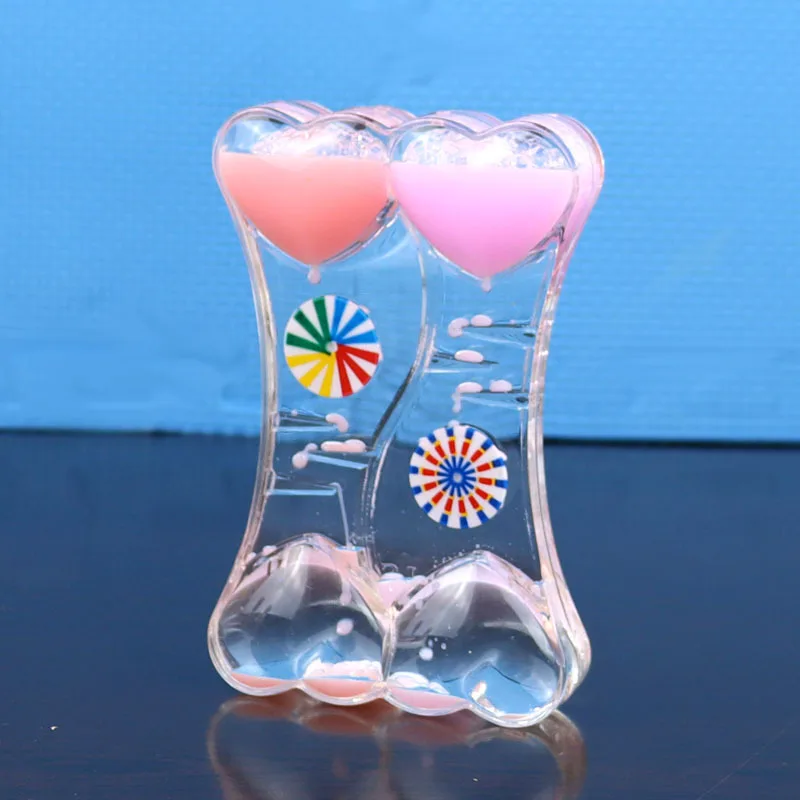 Creative Two-color Oil Spill Toy Slide Oil Drip Dynamic Decompression Hourglass Handicraft Ornaments Desktop Home Decoration liquid hourglass timer colored hourglass