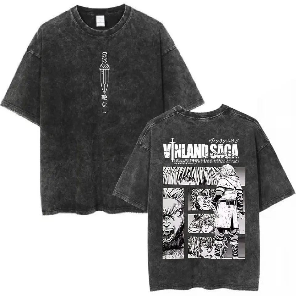 T-shirt Vinland Saga Thorfinn - Design Imprimé - Coton 100% - Unisexe Hommes Femmes - Streetwear Décontracté