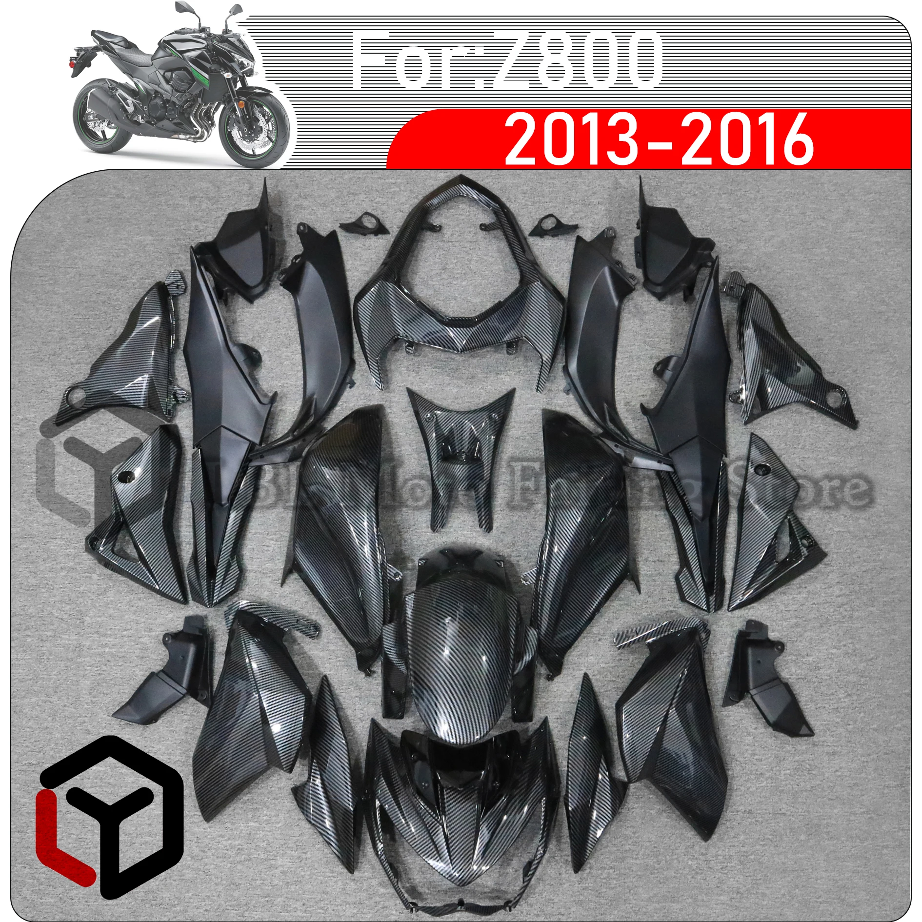 

Комплект обтекателей для мотоцикла, подходит для KAWASAKI Z800 Z 800 2013 2014 2015 2016, комплект кузова из высококачественного АБС-пластика, полная обтекатель