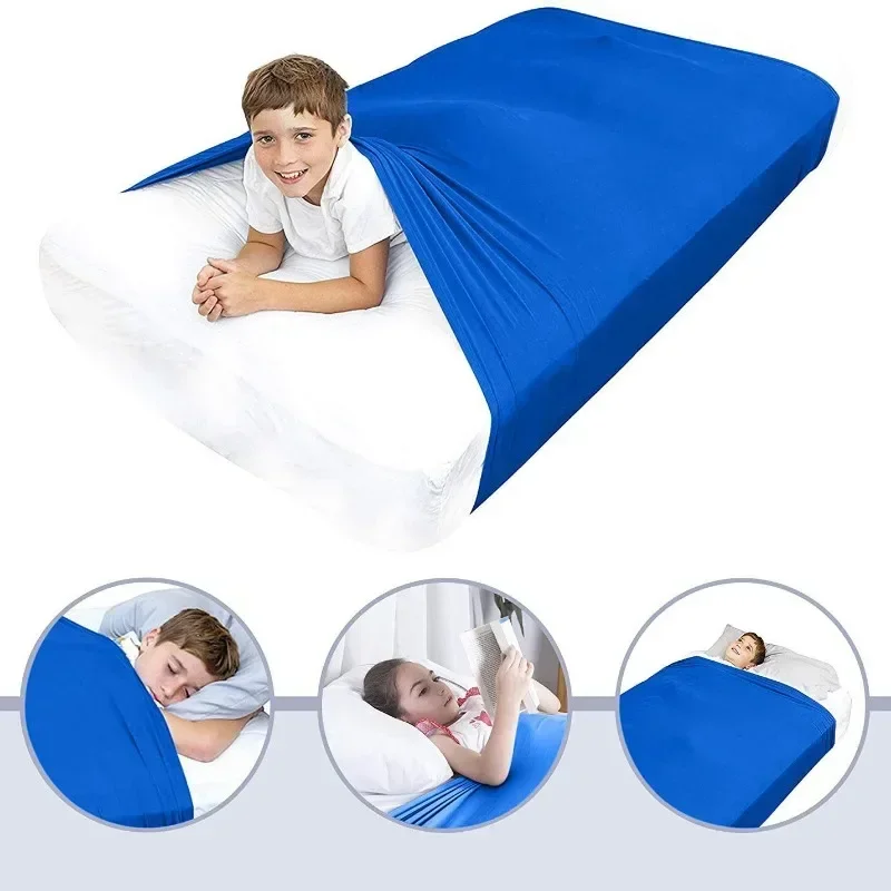Sensory Bed Sheet Breathable Stretchy Compression Sheet Cool Comfortable Sleeping Bedding for Kids Adults Alternative To Blanket 3