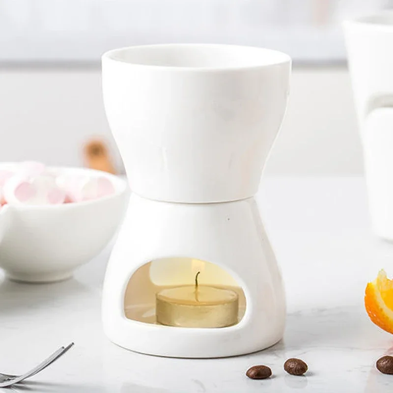 Creative Mini Ceramic Chocolate Fondue Premium Porcelain Chocolate Cheese Melting Pot Household Tool Kitchen Accessories