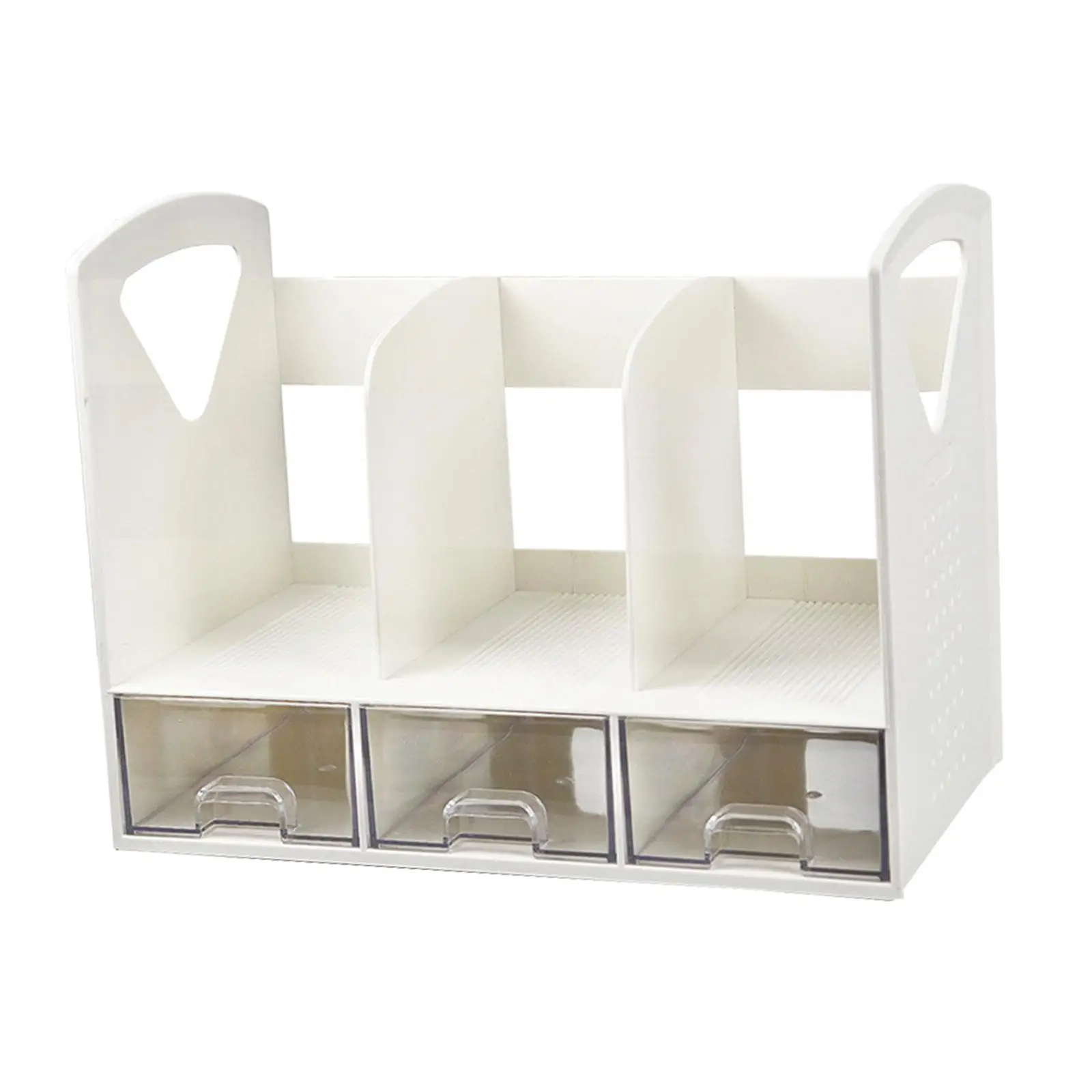 Desktop Book Organizer for Dormitory Freestanding Save Space Multiuse Office Storage Rack Magazine File Shelf Vertical Bookshelf