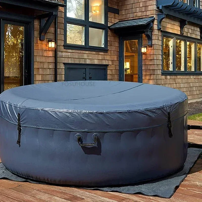 Round Hydromassage Bath Household Bathtubs Whirlpool Inflatable Folding Adult Portable Bathtub Whirlpool Massage BathtubZAQ 4