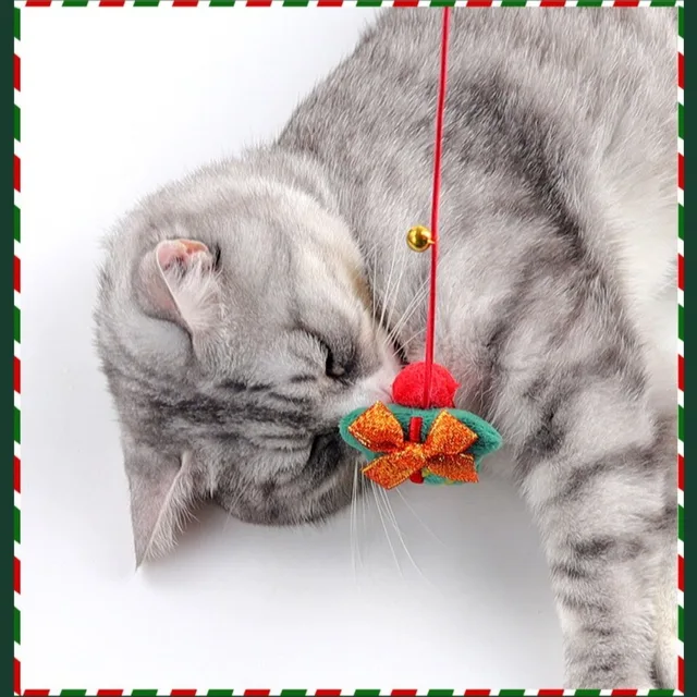 Cat Toys Cats Teasing Sticks Christmas Cute Cat Stick Santa Claus Elk Pet Toys Enjoy Yourself Soothing Cat Supplies Christmas 3