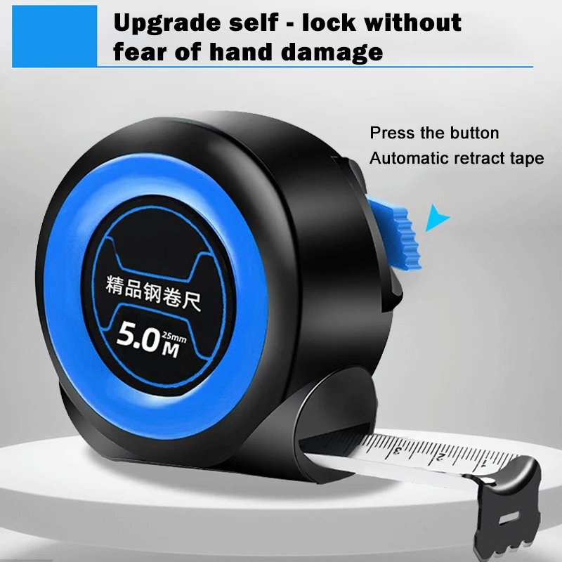 

Steel Tape Measure Thickened And Hardened 5 Meters Ruler Wear-resistant, Drop-proof Automatic Lock 10 Meters Anti-cutting Ruler