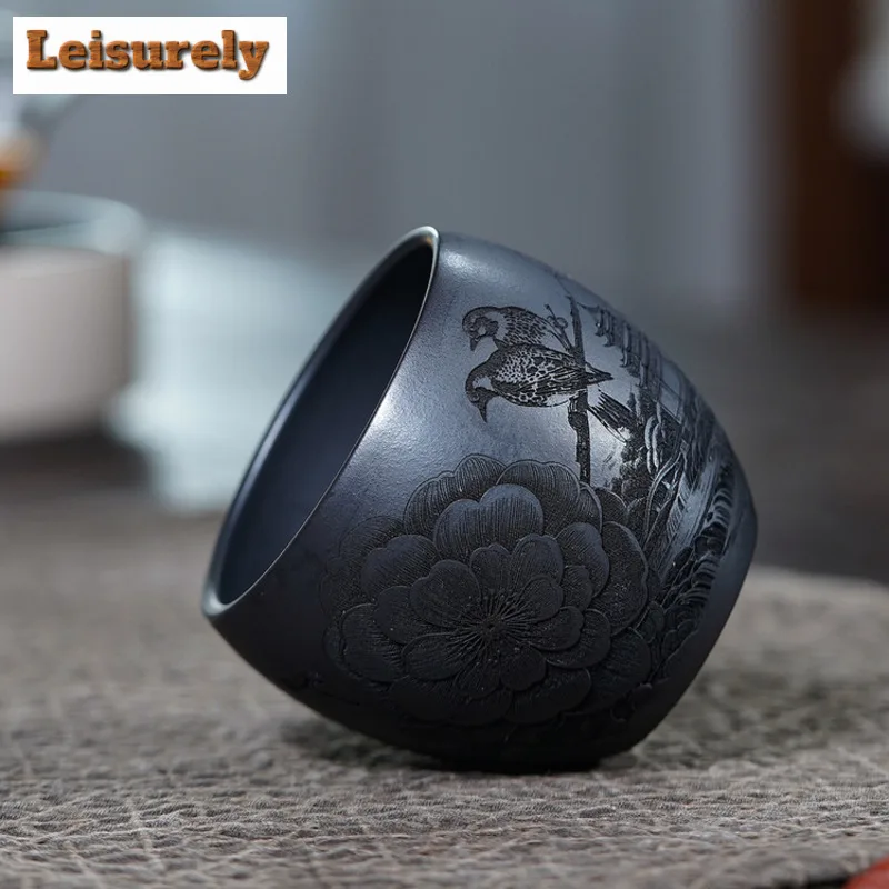220ml Yixing Zisha Dragon Egg Teacup Retro Tea Bowl Tea Pair Tea-tasting Smelling Cup Chazhan Master Cups Tableware Supplies Cha