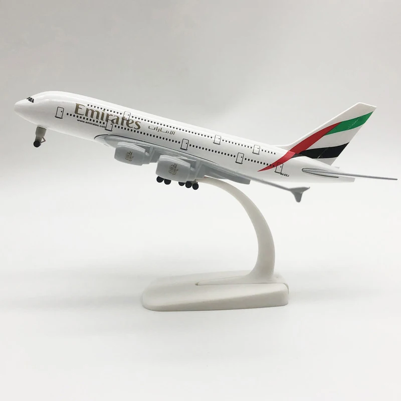 20cm 1:400 Aircraft Model Emirates Airbus A380 Metal Replica Alloy Material Aviation Simulation Children Boy Gift 3