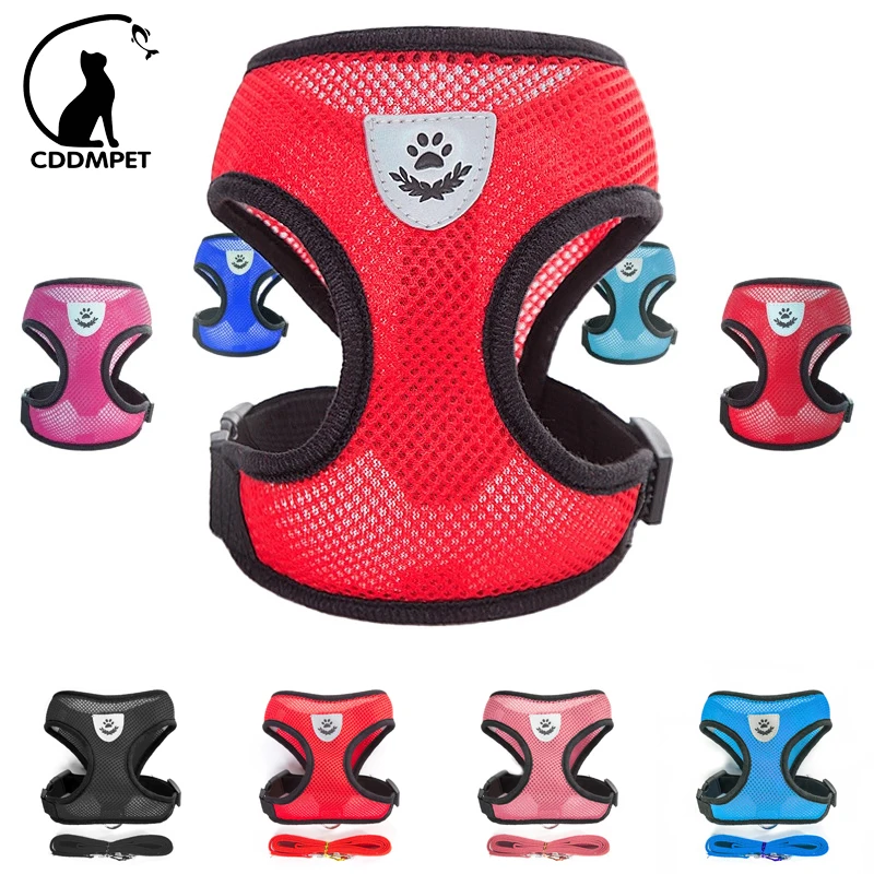 Dog Accessories Breathable Mesh Dog Harness and Leash Set Puppy Cat Harness Vest For Small Dogs Chihuahua arnes para perro 35 pet harness leash set,pet harness set,pet leash set