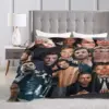 Warm Blanket Camping Sebastian Stan Photo Throw Blanket American Actor Bucky Barnes Flannel Bedspread Chair Funny Sofa Bed Cover 4