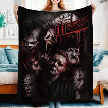 Halloween Blanket,Horror Movie Halloween Character Cover Blanket,Halloween Blanket - Suitable for sofa, bed, travel, camping, li 2