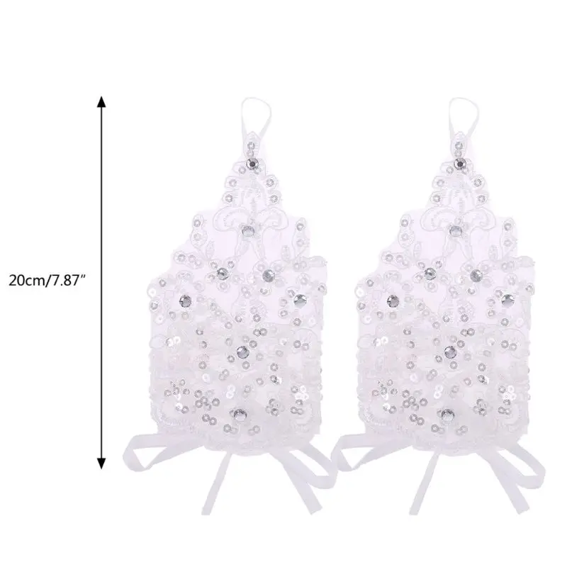 Girls Princess Gloves Girls Dress Glove Lace Diamond Performance Photography Costume Wedding Accessories for Kids Birthday Gift 6