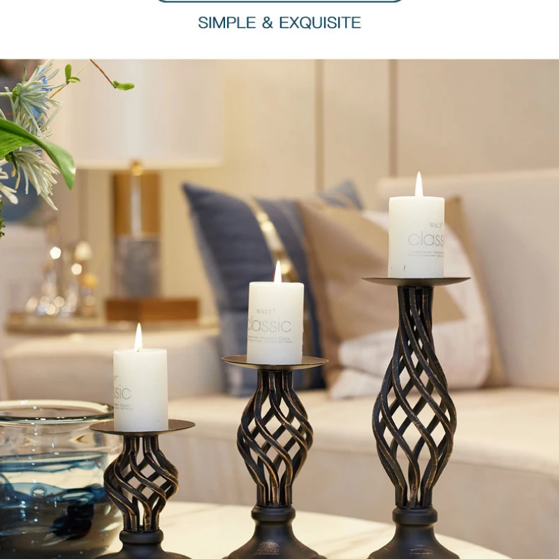 Retro Hollowed Candlestick Holder for Valentine's Day Wedding Decor