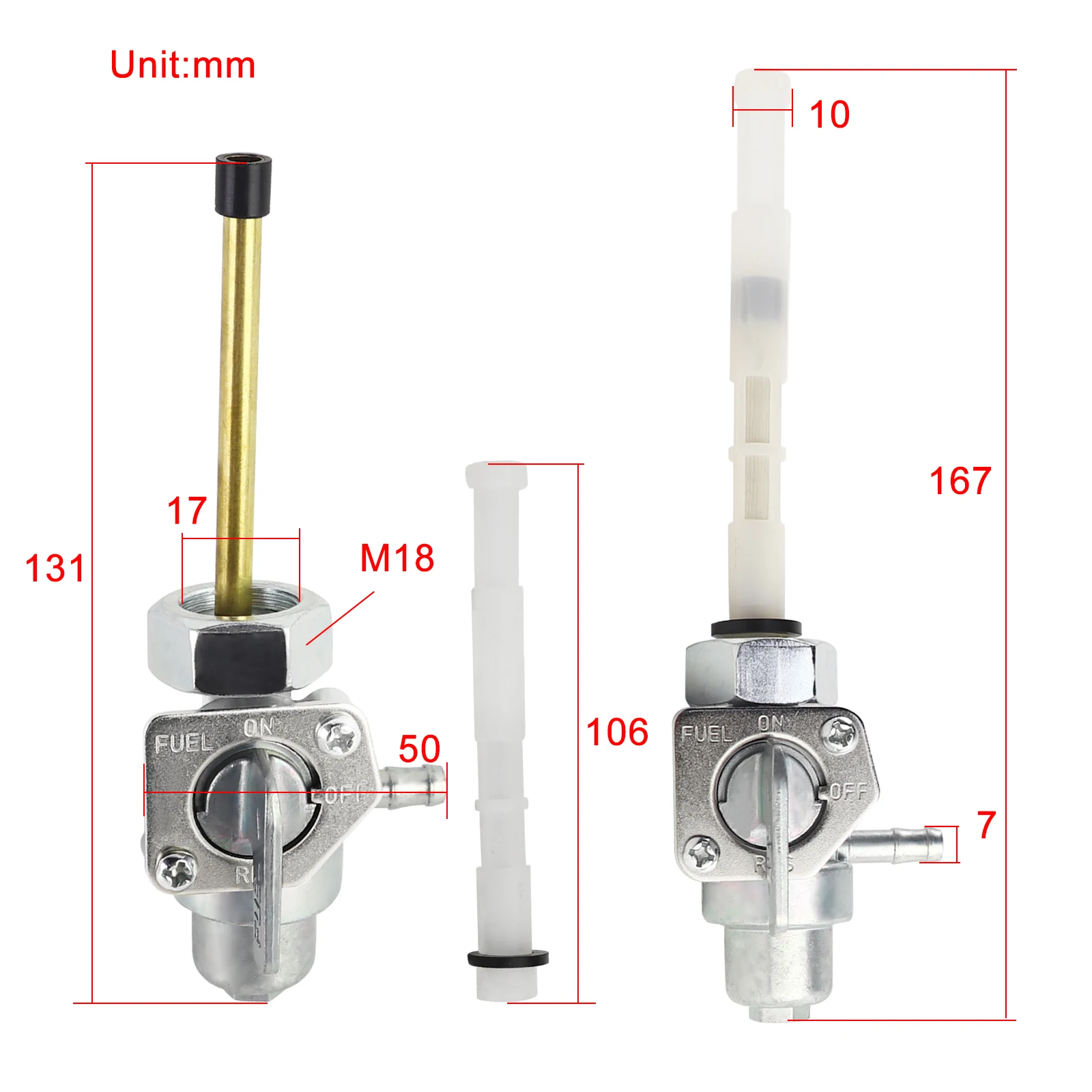 18 ミリメートルガス燃料タンクスイッチコックタップバルブペット