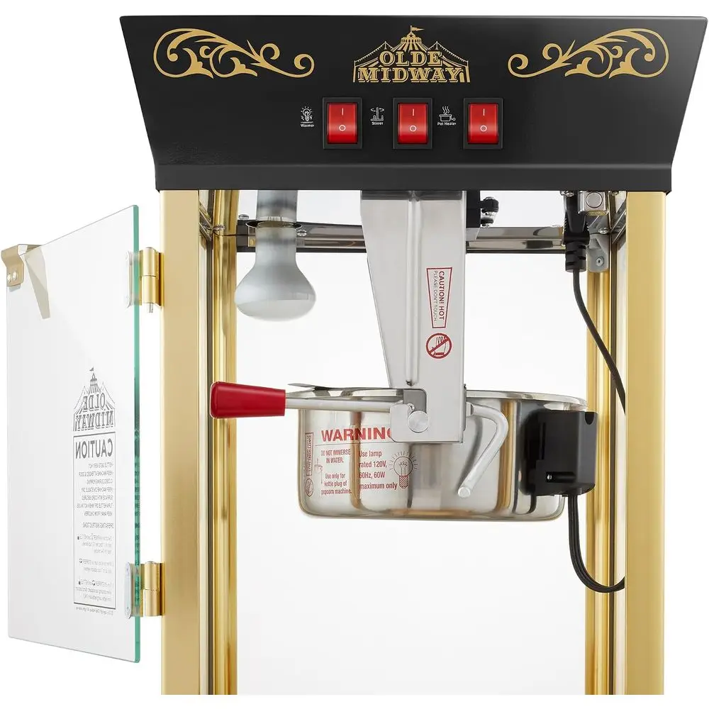 Movie Theater-Style corn hine Maker with Cart and 8-Ounce Kettle - Black, Vintage-Style per on Wheels image 5