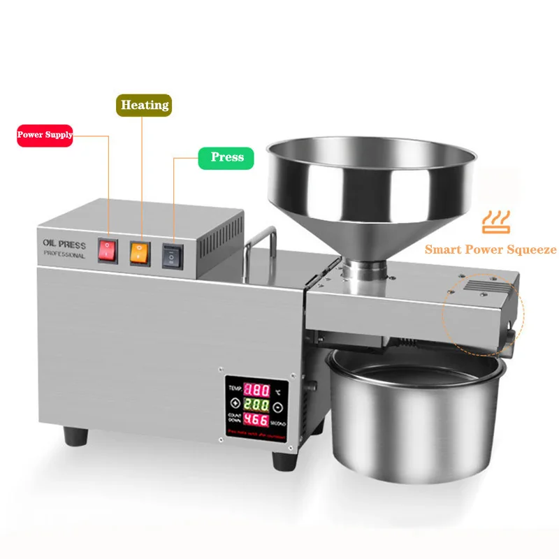 DEAROK-S9S Oil Press Stainless Steel Automatic Cold Press Oil Press Peanut Coconut Kernel Olive Kernel Oil Press 110V/220V 2