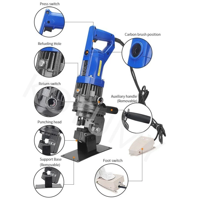 MHP-20 Handy Hydraulic Hole Puncher 8mm Electric Punch Tools Angle Iron Channel Puncher Aluminum Iron Plate 4
