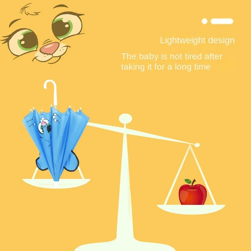 Kids Umbrella 3D Ear Shape Children's Umbrella 8Colors Cute Cartoon Children's Umbrella Animated Creative Long Handle