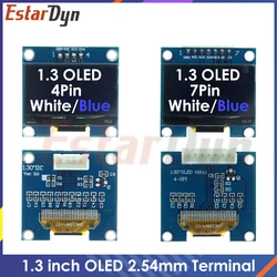 1.3 inch OLED RoHS Module 2.54mm Connecting Terminals SPI/IIC I2C Communicate White/Blue Color 128X64 1.3