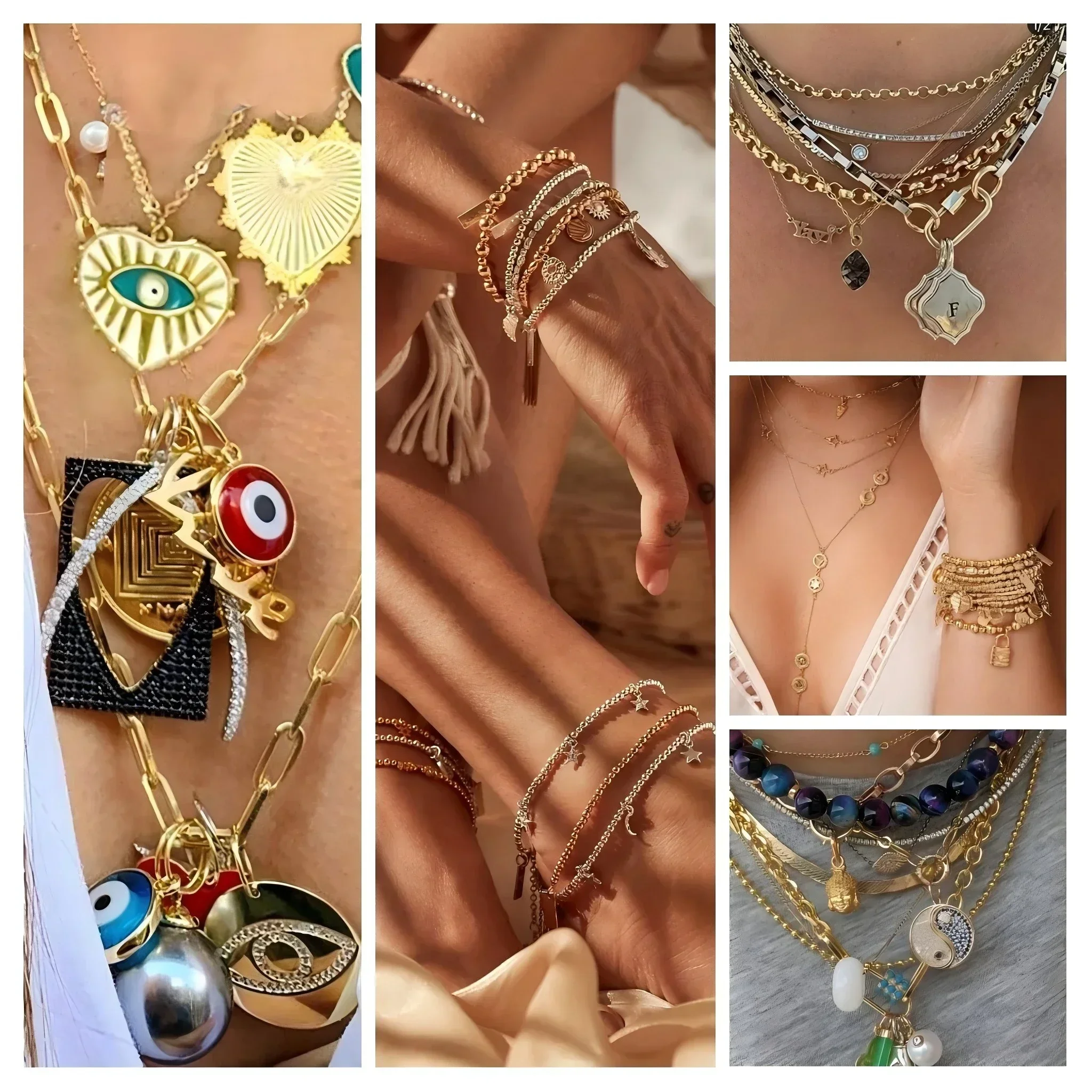 New Moon Star Charms for Jewelry Making Fang Pai Pendant    Stainless Steel Chain DIY Necklace Bracelet Women Jewelry Wholesale 4