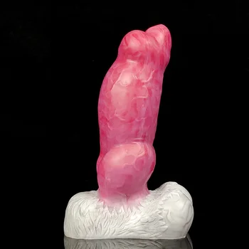 YOCY Animal Wolf Dog Dildo Silicone Gory Meat Color Realistic Dildo Suction Cup Anal Knot Huge Butt Plug Sex Toy For Women 18+ 4