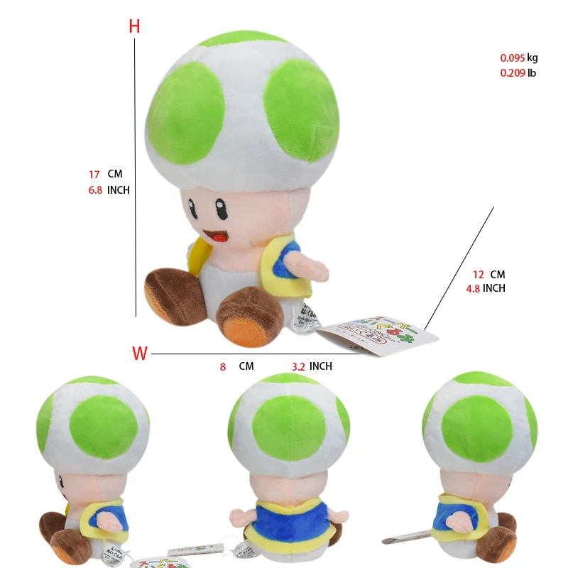 thumbnail image 1 of Mario Plush Toys Toad Yoshi Goomba Boo Shy Guy Ice Fire Flower Super Star Poison Piranha Cute Anime Stuffed Cartoon Peluche Doll, 1 of 5