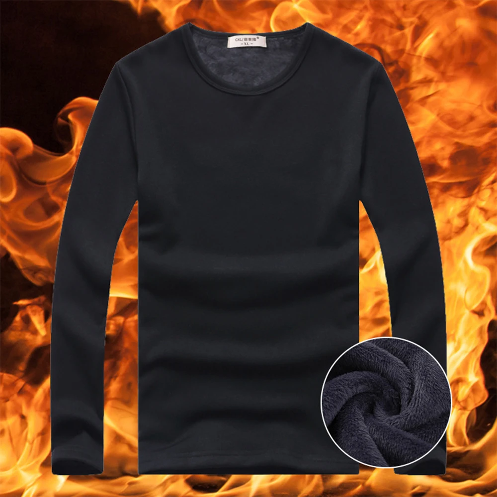 T-Shirt Bottoming Shirt Clothes Comfort Fashion Thermal Thickened Underwear Winter Bottom Fleece Slim Soft Tops Warm