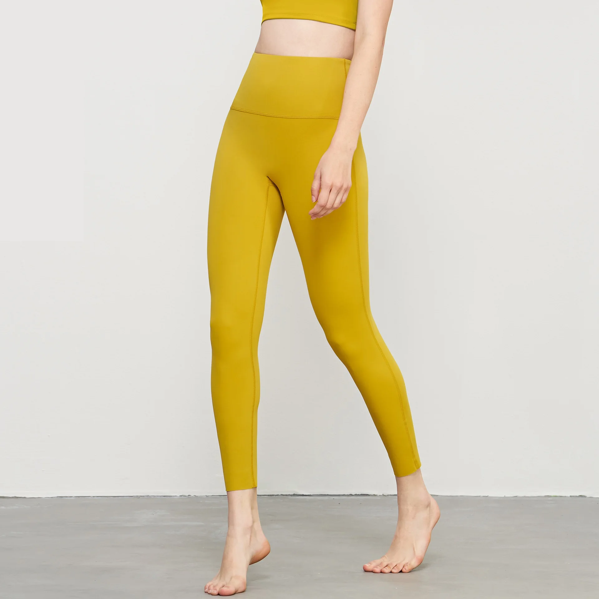 Solid Color Women Sport Pan Tight Hight Waist Yoga Legging Workout Comprehensive Training Jog No Trace Feet Compression Support
