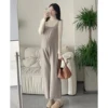 Autumn Maternity Knitting Jumpsuits Good Quality Fashion Long Loose Wide Leg Trousers Pregnant Woman Overalls Straight Rompers 2