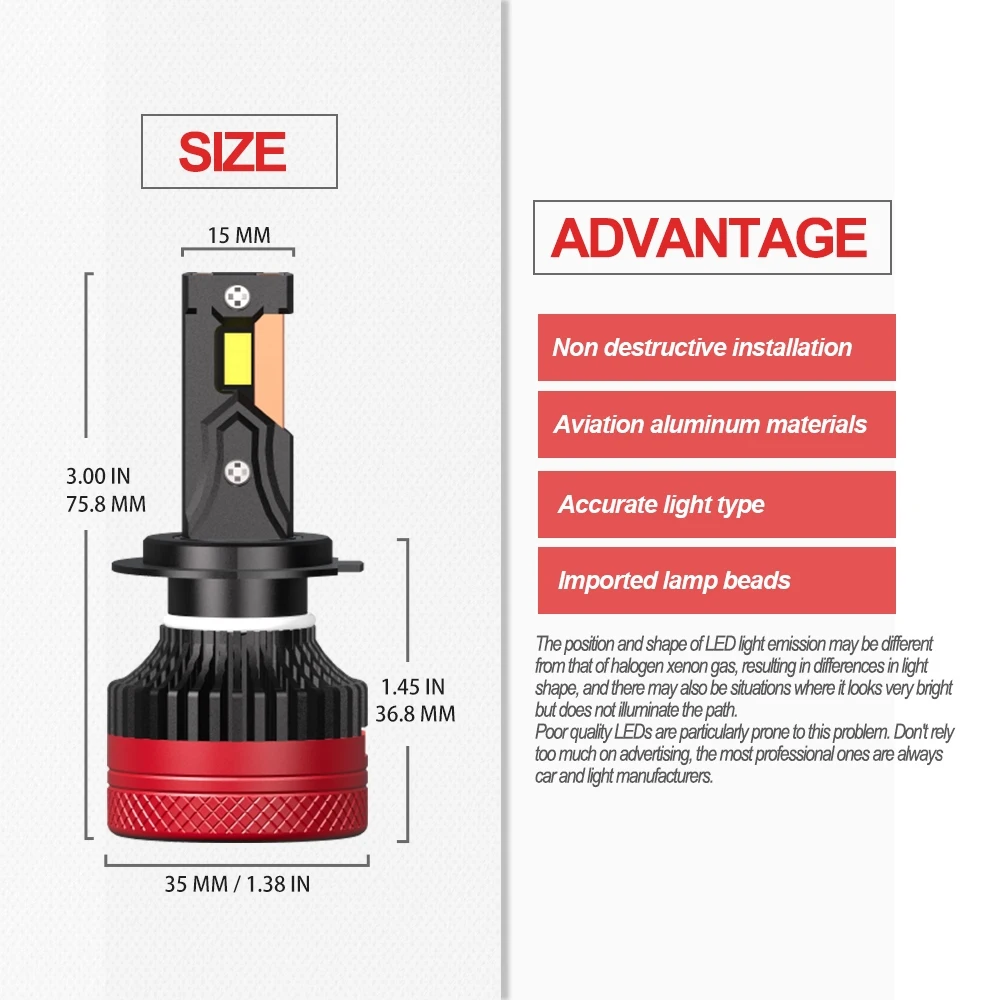 2Pcs LED Headlihgt H7 High Quality 270W 28000LM CSP 3570 Chips Car Driving Light Canbus Auto Fog Lamp LED Bulb 6000K 12V IP68