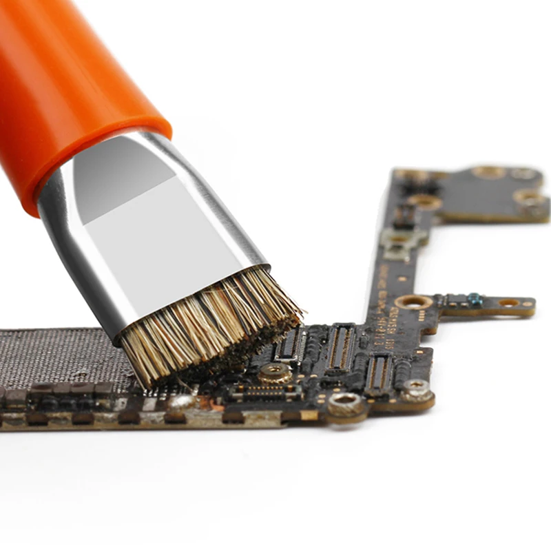 High Strength Hair Brush Phone Motherboard IC Cleaning Horse Hair Brush Double Side ESD Safe Brush New Anti-Static PCB Cleaning 5