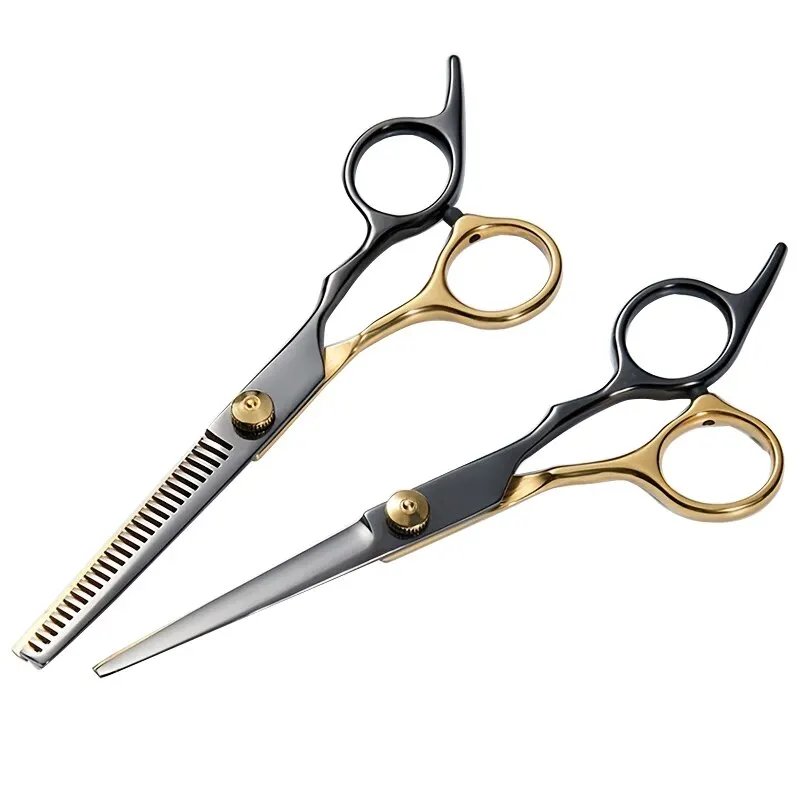 Hair Cutting Scissors Professional Home Barber/Salon Thinning Stainless Steel Hairdressing Black Golden