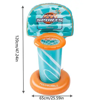 Multifunctional Water Basketball Stand Inflatable Floating Basketball Hoop With Basketball Swimming Pool Game Toys For Kids 6