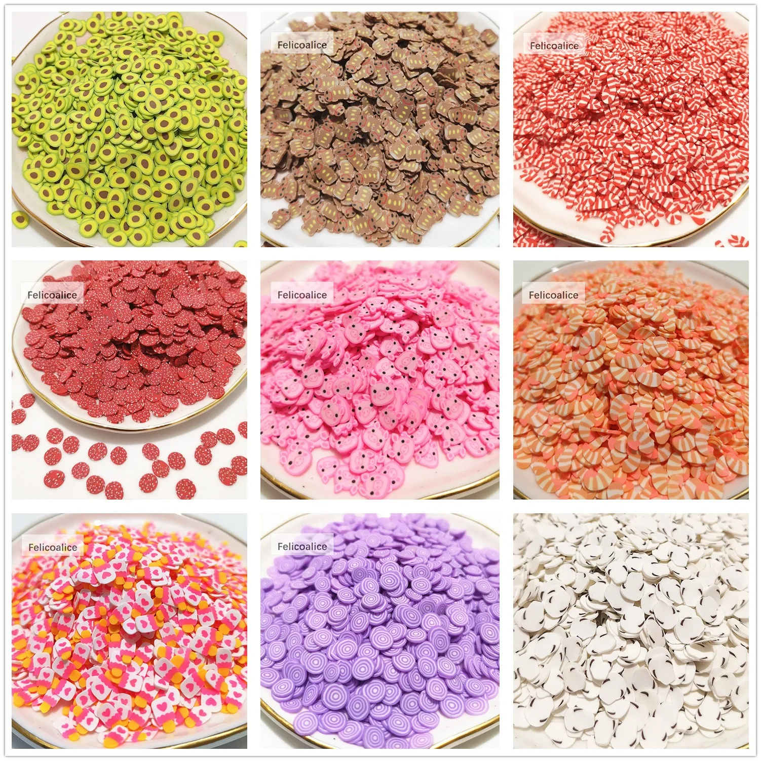 Slime Kit 20g Fluffy Clear DIY Accessories Mini Avocado Fruit Slices