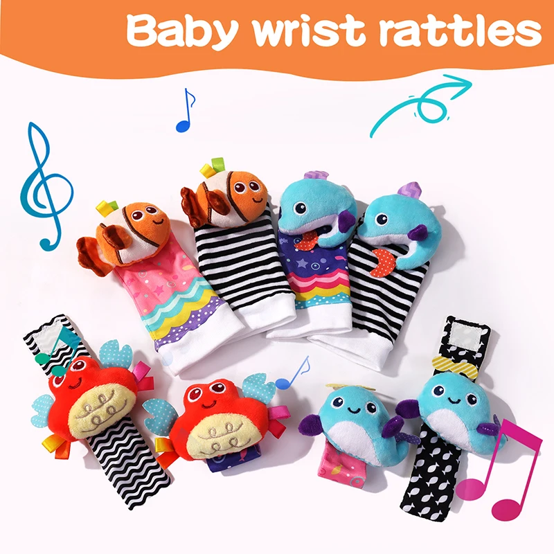 Baby Rattles Toys Animal Socks Foot Finder Rattle Set Infant Development Baby Games 0 6 Month Toys Birth Gift for Newborn Babies - 3
