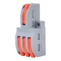 10PCS PCT 1in 3Out Quick Push-in Wire Connector Electrical Terminal Block 2-Position Splitter Pluggable Parallel Cable Connector 3